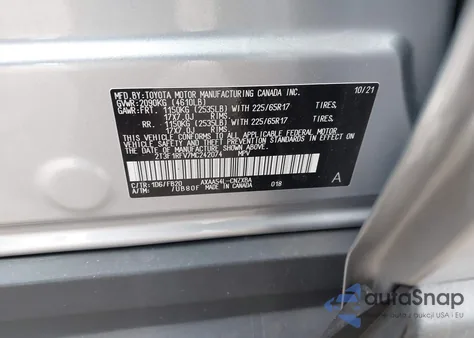 2021 Toyota Rav4 Le z USA, uszkodzony, nr VIN 2T3F1RFV7MC242074